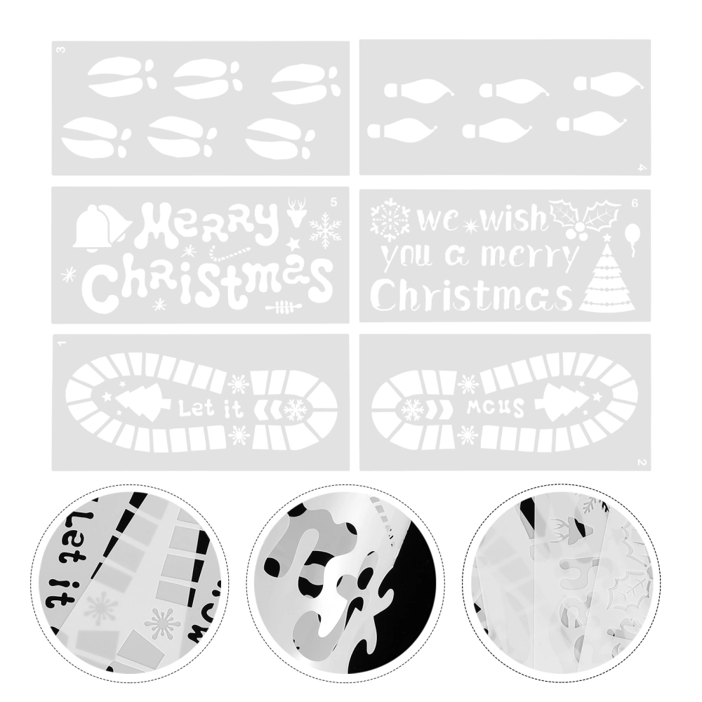 6 Sheets Christmas Drawing Stencil Hollow Out Templates Drawing Templates for DIY