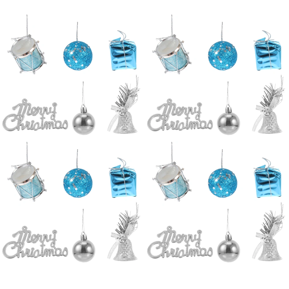 1 Set Christmas Themed Pendants Lovely Bells Balls Drums Ornaments Xmas Decor