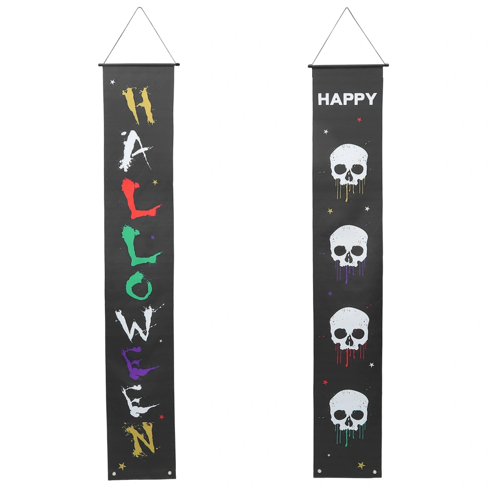 1 Pair Hanging Curtain Decorations Halloween Skulls Hanging Couplet Decoration