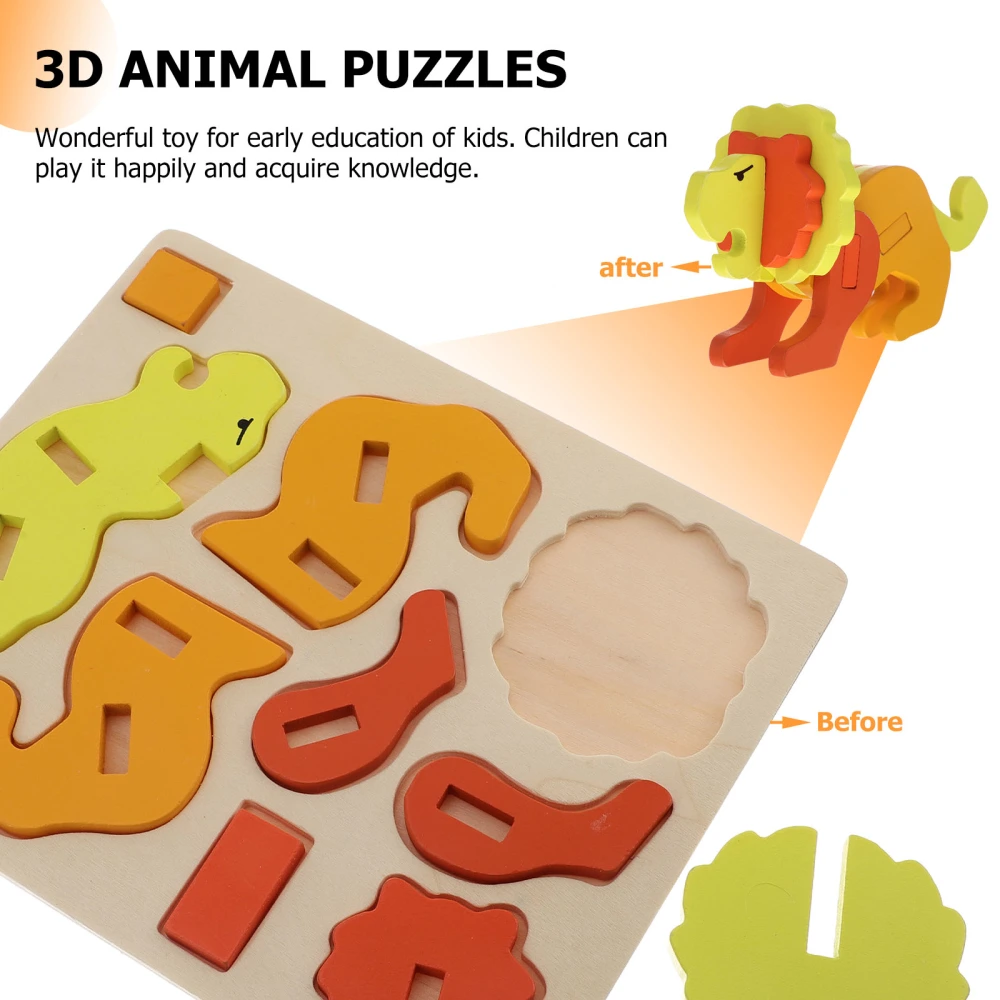 4Pcs 3D Cartoon Puzzle Toy Kids Educational Toy Animal Puzzle Educational Toys