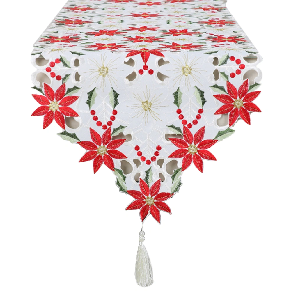 Hollow Flower Table Runner Christmas Table Runner Festival Dining Table Decoration