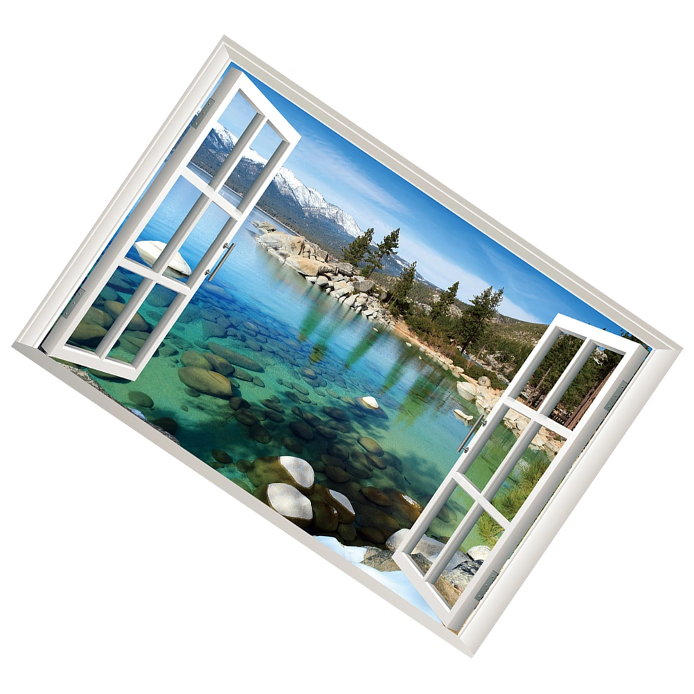 3D Fake Window Wall Stickers Landscape Patterned Wall Sticker Mural Decals for Bedroom Living Room Decoration (57x90cm)