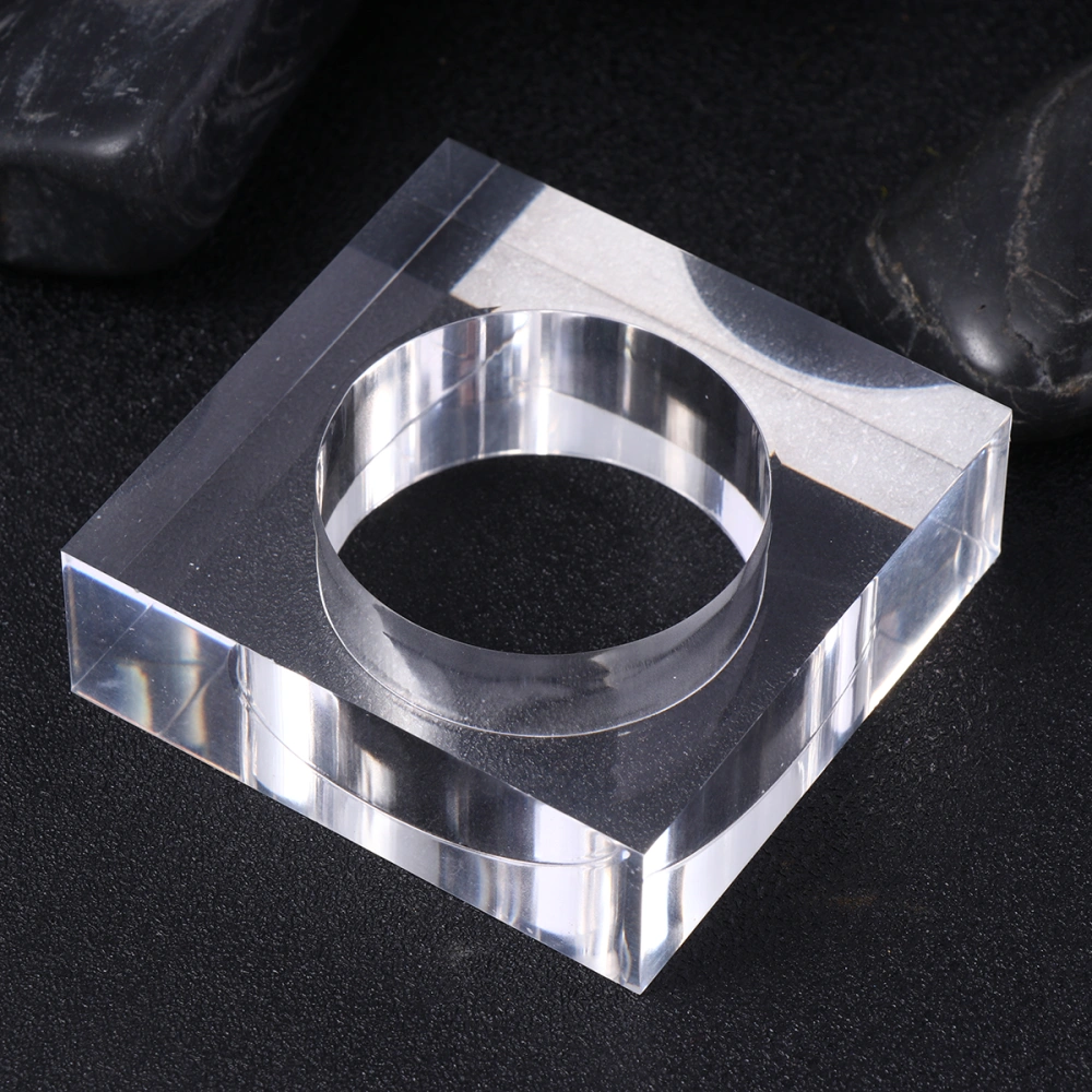 Acrylic Square Napkin Rings Decorative Napkin Holders for Wedding Banquet Party Dinner Table Decoration (Transparent )