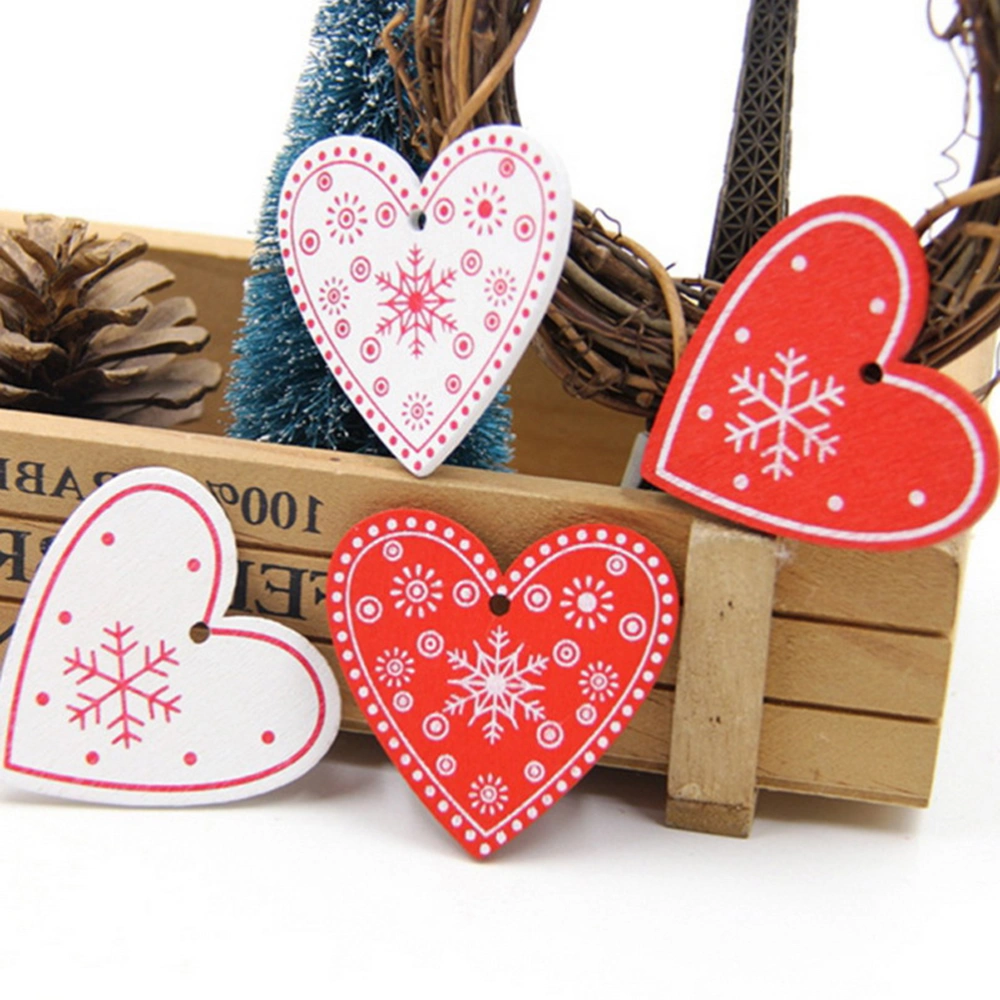 50pcs Random Pattern Christmas Creative Design Wooden Pendant Decor Christmas Tree DIY Accessories Hanging Pendant Wooden Decorative Props Craft Making Decor