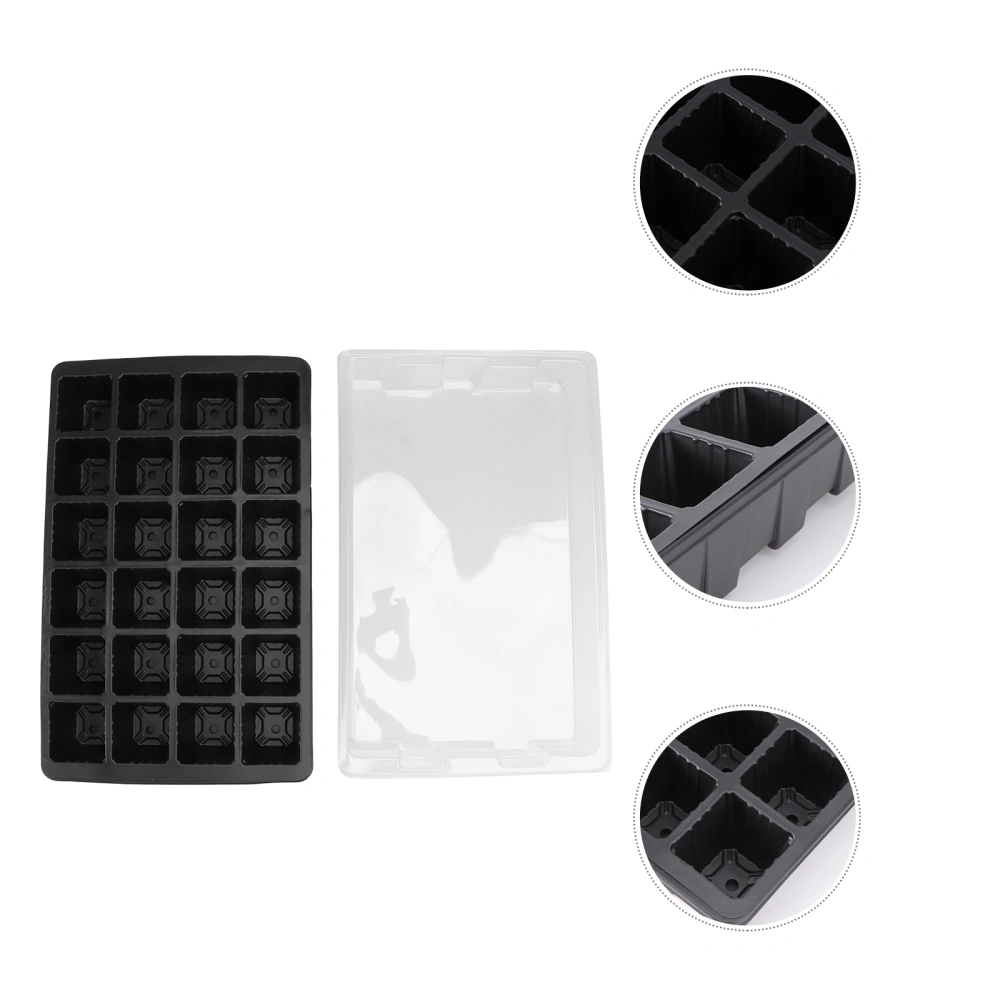 2 Sets Durable 24 Grids Plastic Plant Tray Vegetable Germination Trays