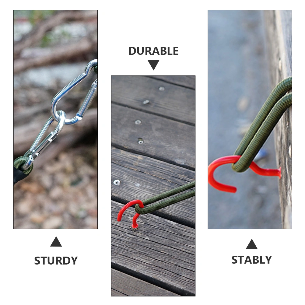 2pcs Bungee Cords with Hooks Elastic Luggage Ropes Outdoor Tent Fixing Belts