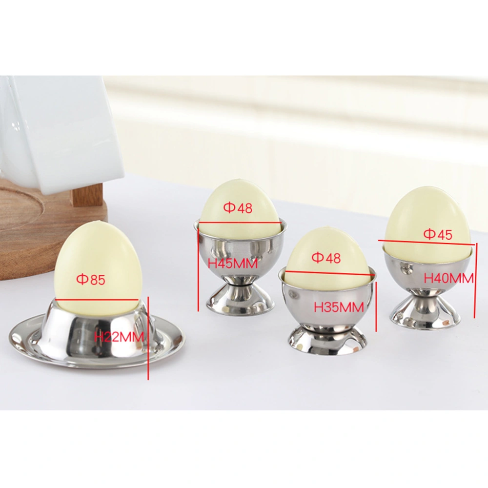 2pcs Stainless Steel Egg Holder Boiled Egg Stand Tabletop Kitchen Tool for Breakfast Brunch (Small Egg Cup)