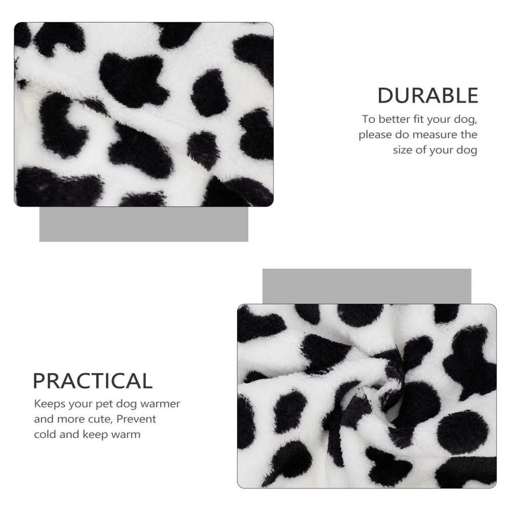 Cow Spot Pattern Polyester Dog Clothes Autumn Winter Clothes Pet Coat Dog Clothes Small Pet Dog Coat Size L