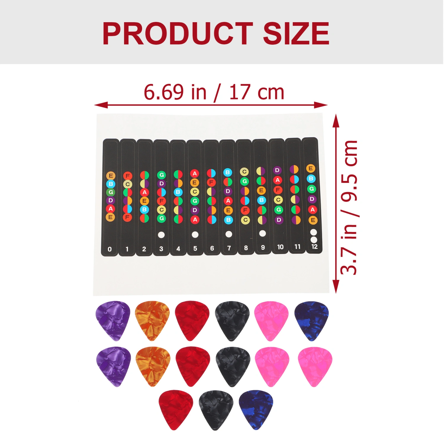 3 Sets of Guitar Scale Sticker Guitar Beginner Fingerboard Sticker Guitar Pick Set