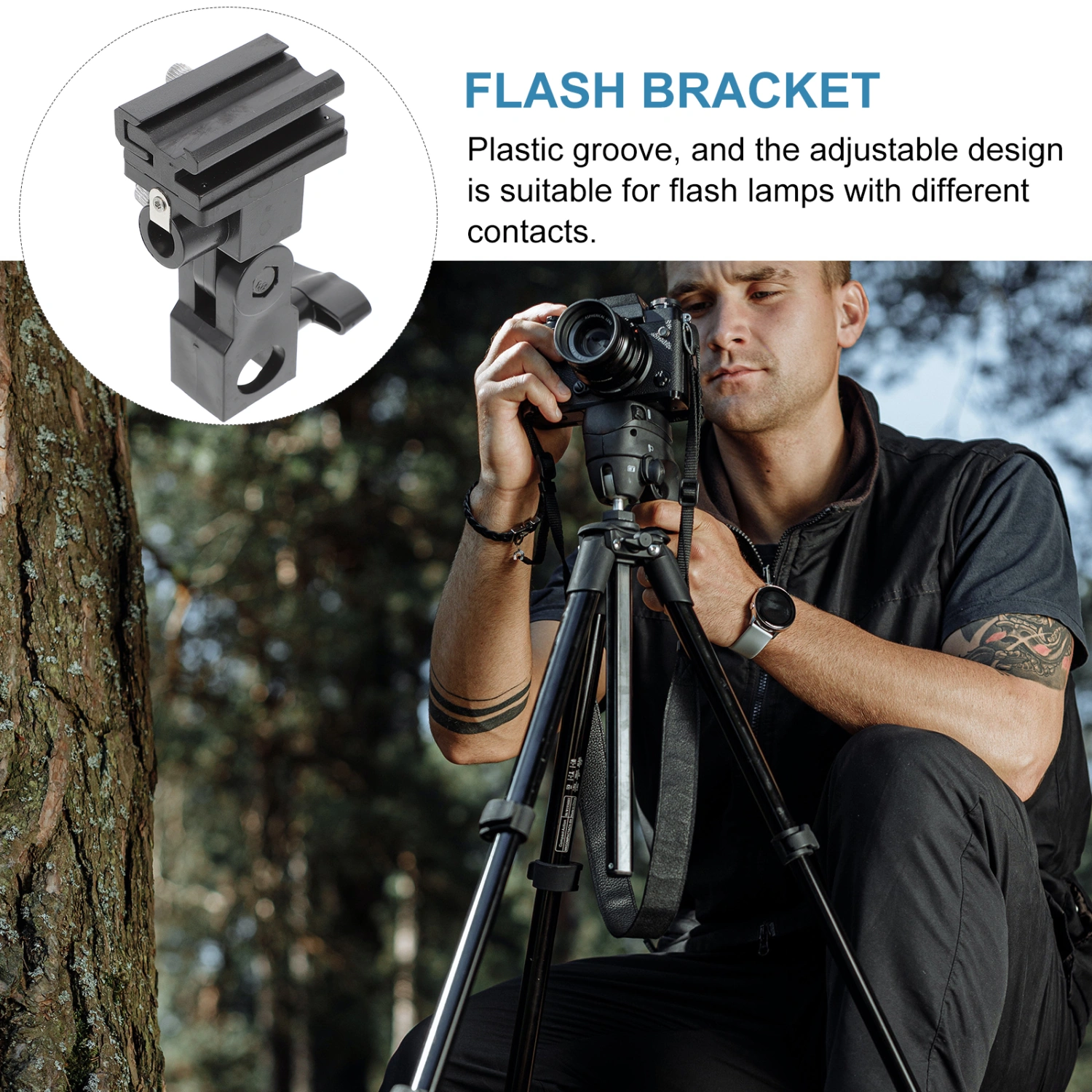 Adjustable Light Stand Adapter Flash Light Bracket Photography Accessories