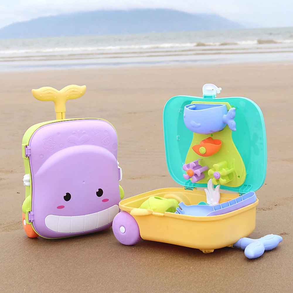 1 Set Beach Draw-bar Box Sand Toy Toddler Sand Plaything Baby Shower Plaything