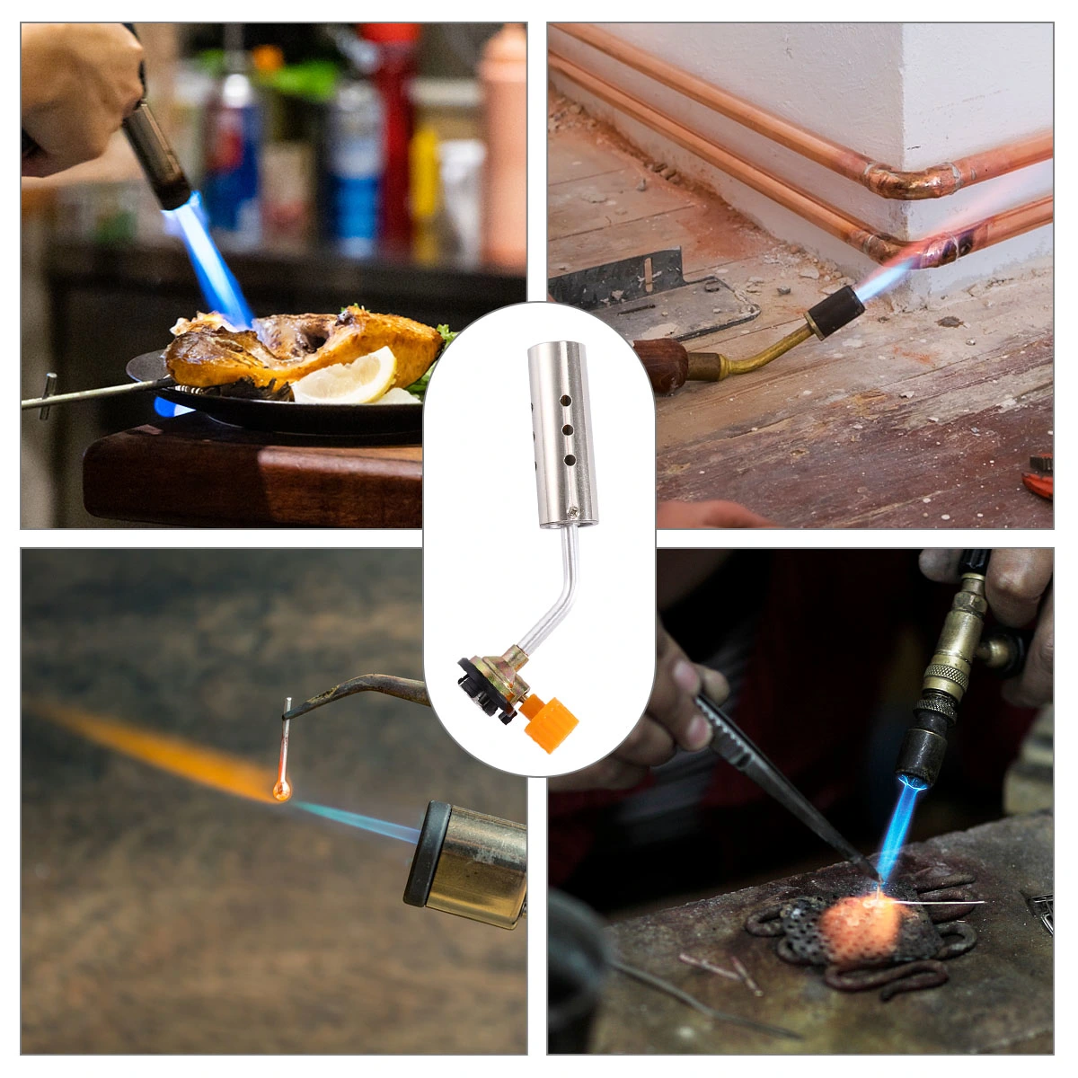 Butane Burner Welding Gas Torch Outdoor Camping Picnic BBQ Brazing Gas Torch Soldering Heat Tool for Welding Equipment