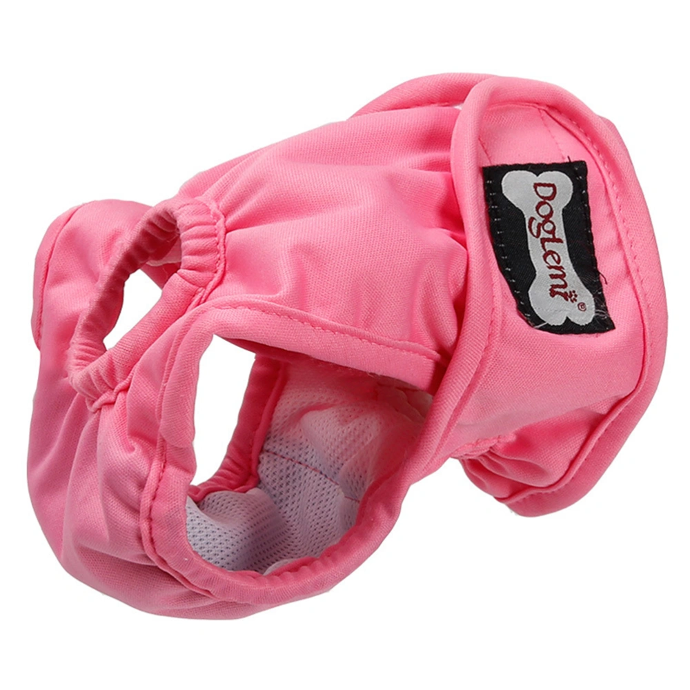 Pink Reusable Female Dog Diapers Adjustable Elastic Washable Pet Panties Female Dog Physiological Underwear (Size L Waistline 36-54cm)