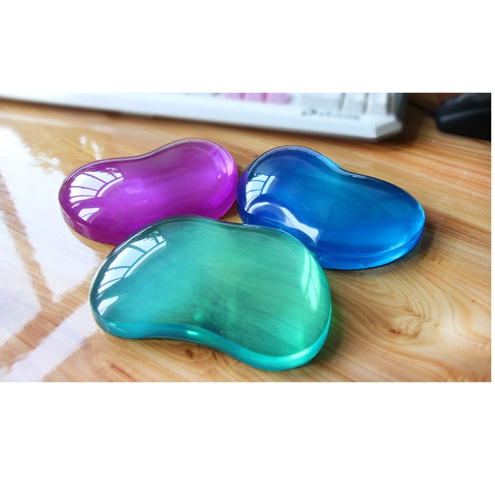 Large Mouse Cushion Transparent Mouse Mat Silicone Mouse Pad Wrist Rest Protector (Violet)