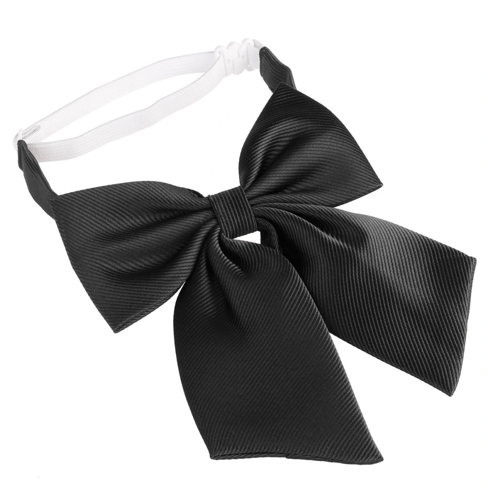 Men Microfiber Pre-tied Business Bow Tie Set (Black)