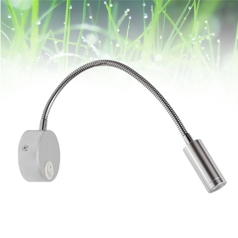 Led Reading Lamp Bedroom Wall Lamp With Switch Portable Reading Lamp for Home Hotel (Specular Silver)