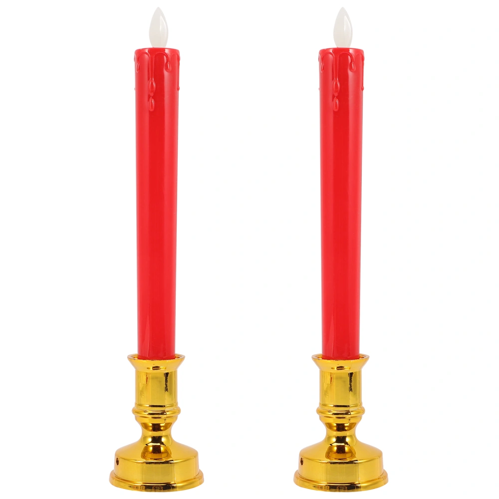 2pcs Electric Candles Battery Operated Candles Flickering Flameless Candles