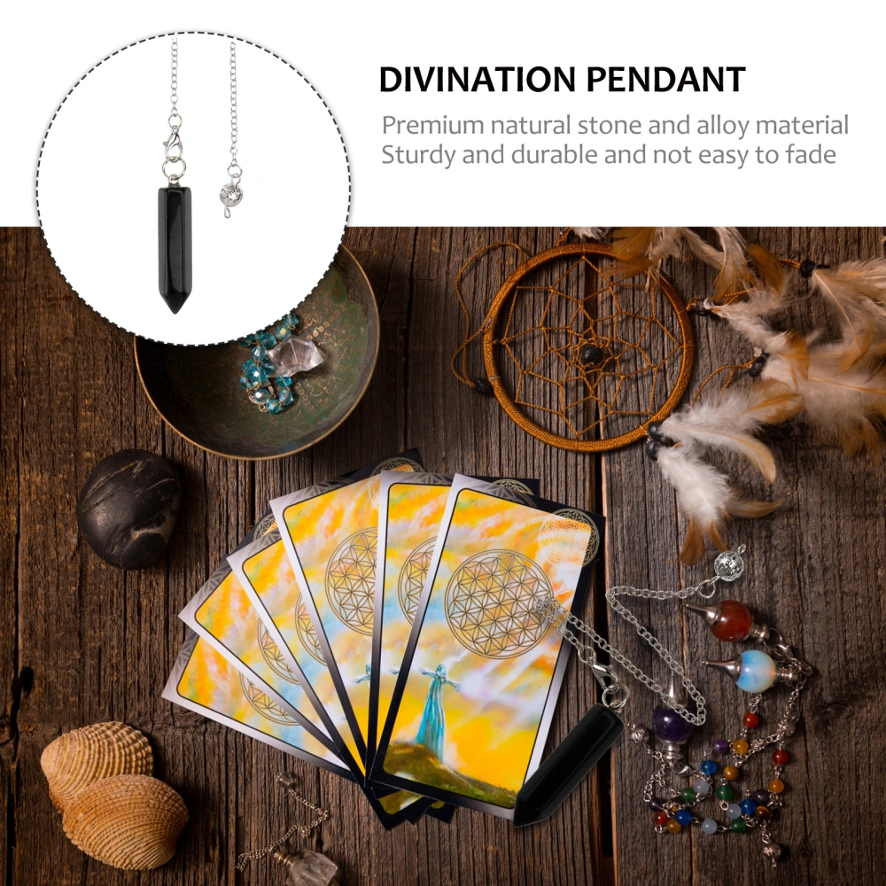 1Pc Natural Stone Pendant Decorative Tapered Pendant Divination Pendant Gift