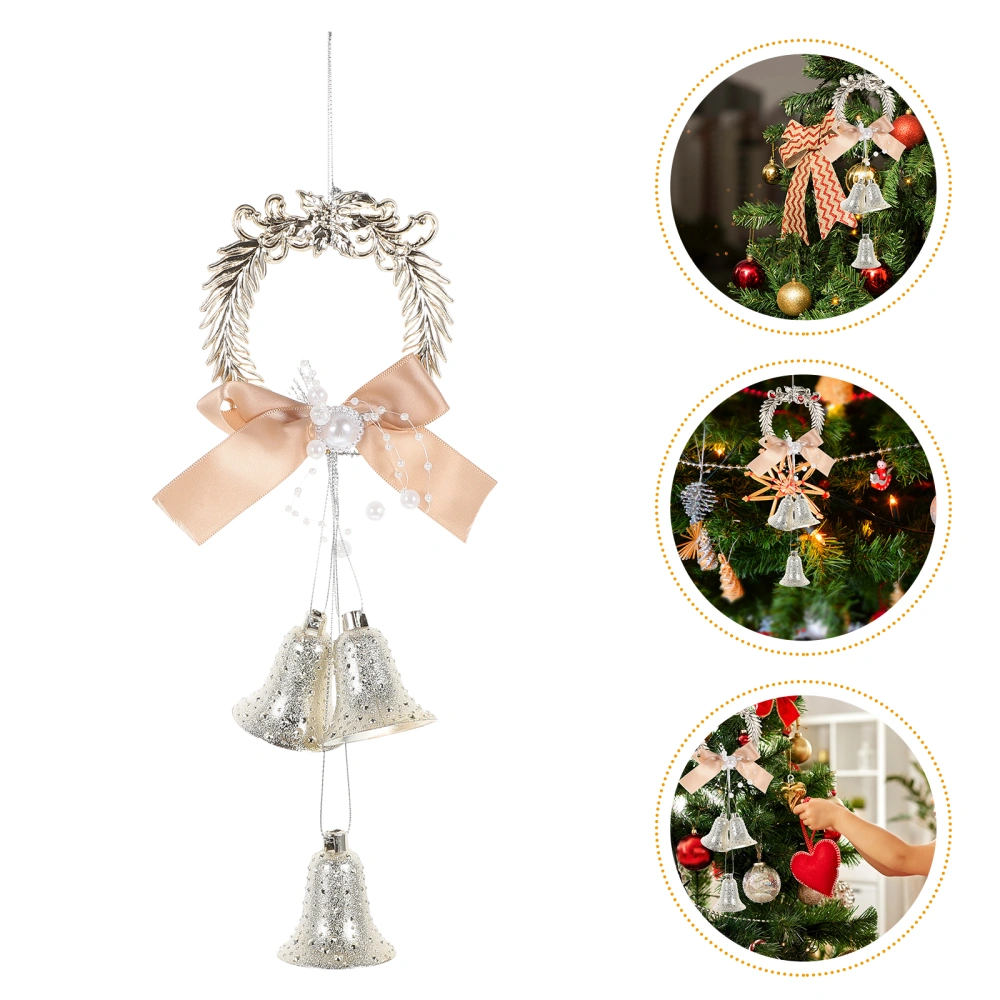 Christmas Wreath Bell Ornament Decorative Bell Tree Hanging Decor Scene Layout Supplies