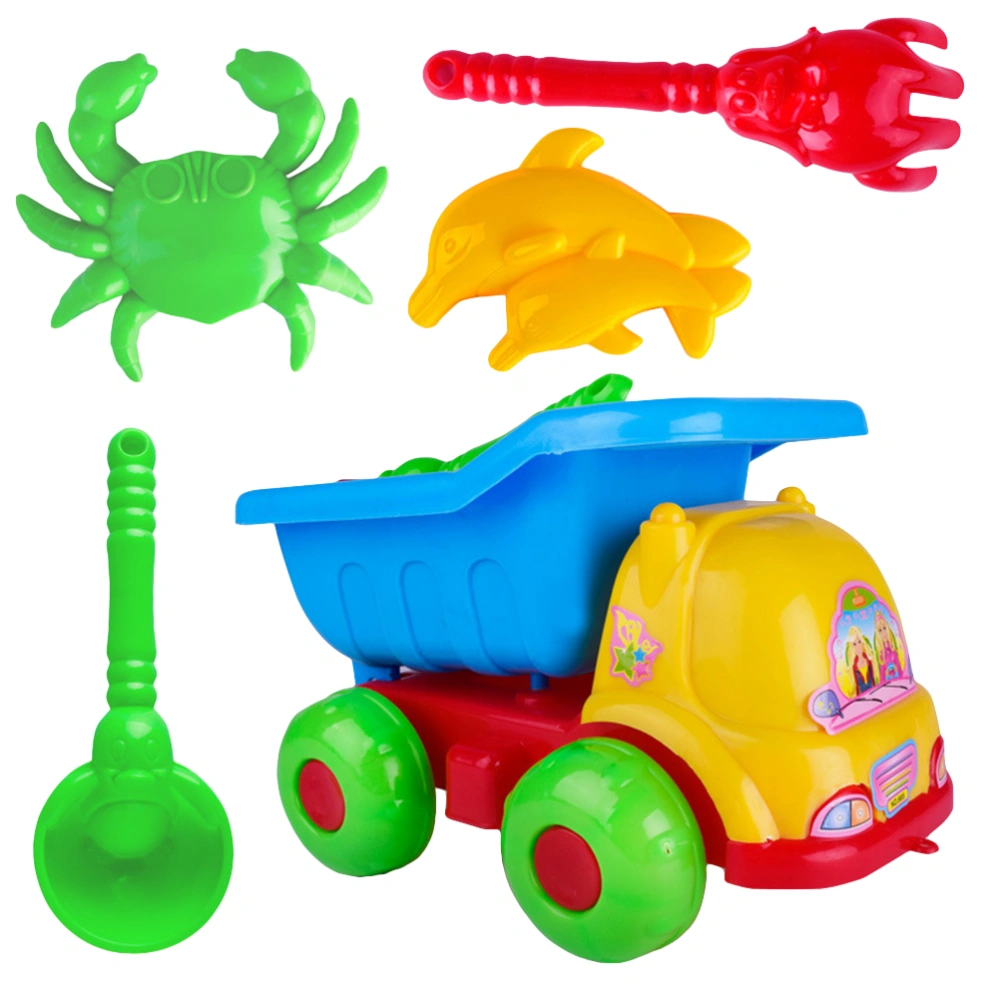 5pcs Children Beach Sand Toys Plastic Bathing Playing Sand Toy Kids Beach Game Playset (Random Color)