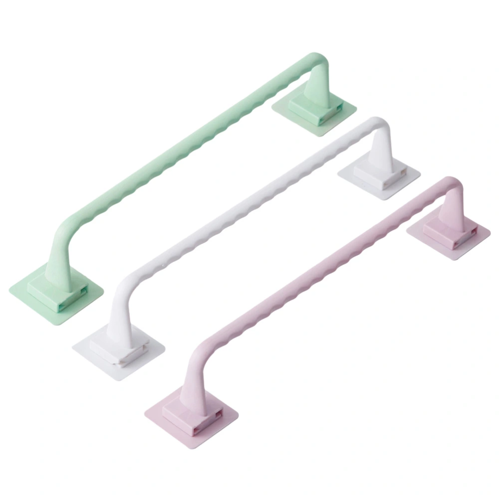 3pcs Towel Racks Plastic Single Towel Bar No Punch Storage Racks Towel Hangers