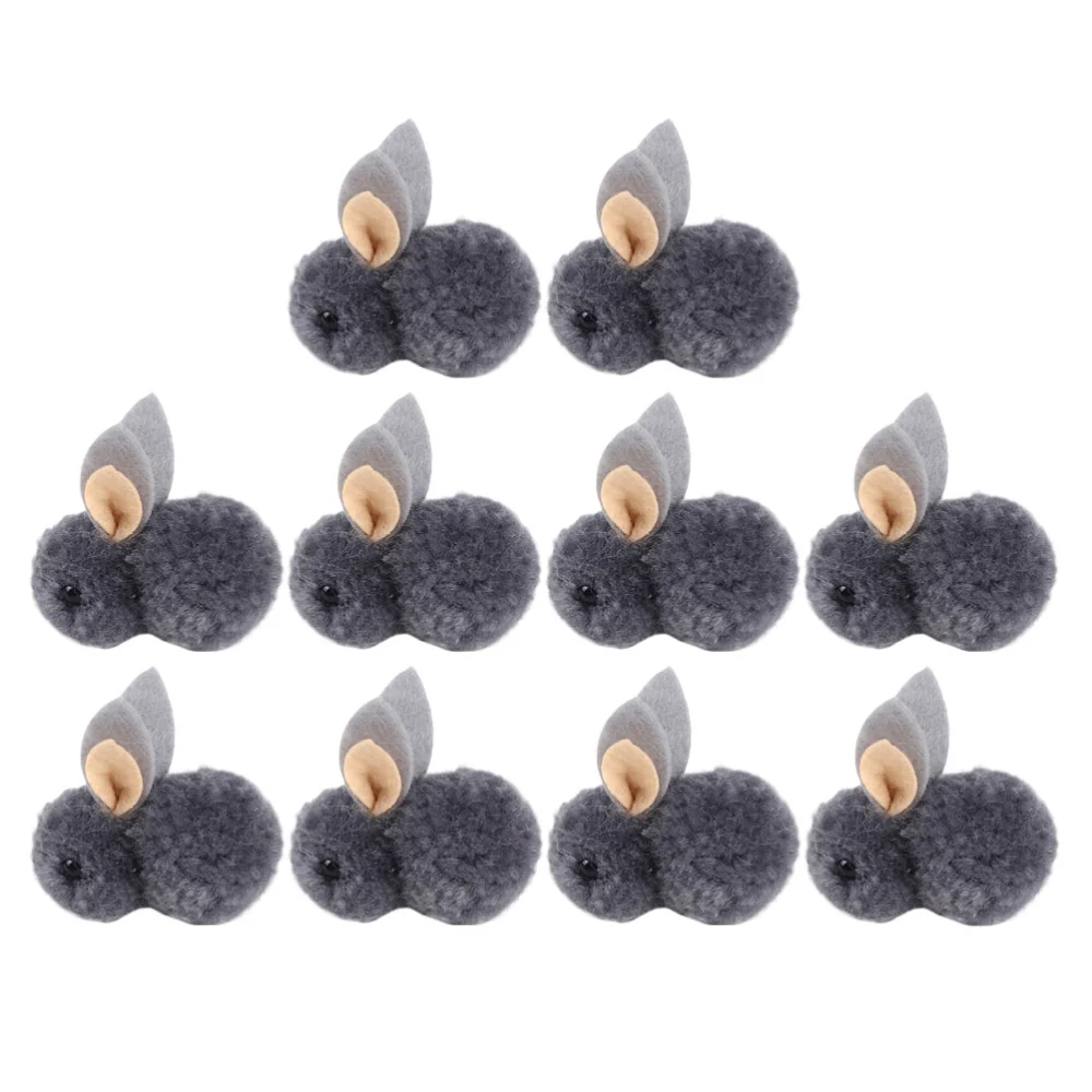 10Pcs Adorable Easter Rabbit Doll Bunny Shape Doll Ornament Pretty Plush Rabbit Doll