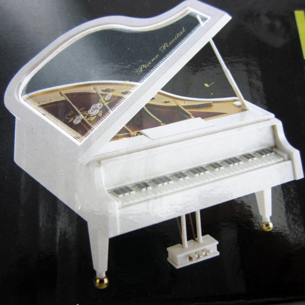 Piano Music Box Creative Beautiful Clockwork Music Box Classical Music Box for Girl Kid Child (No Girls Pattern Small Size)