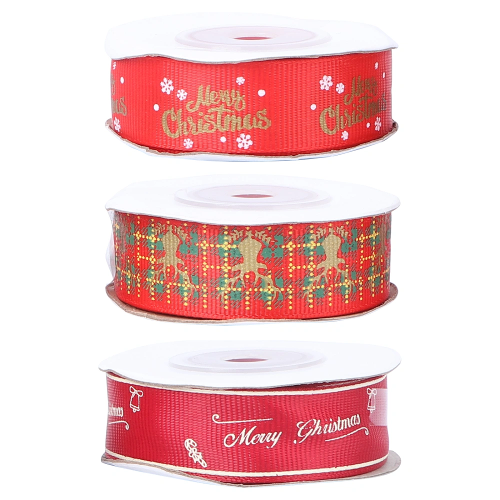 3pcs Christmas Hanging Ribbon Wedding Gift Craft Wrap Party Supplies Ribbon