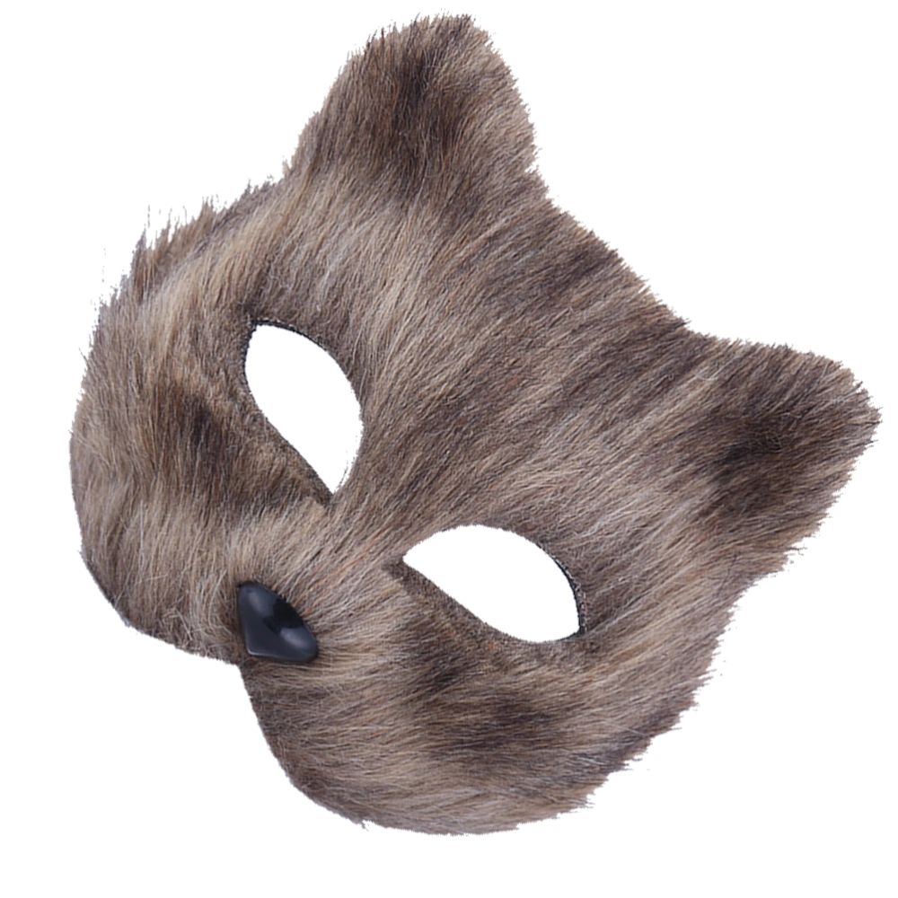 Half-face Mask Cosplay Animal Mask Performance Props Funny  Mask Performance Props Party Supplies (Grey)