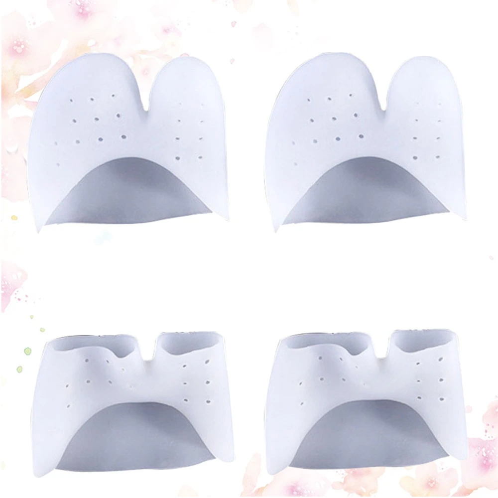 2 Pairs Toe Protectors Toe Toe Splints Toe Separator for Ballet Dancer (One White Closing, One White Opening）