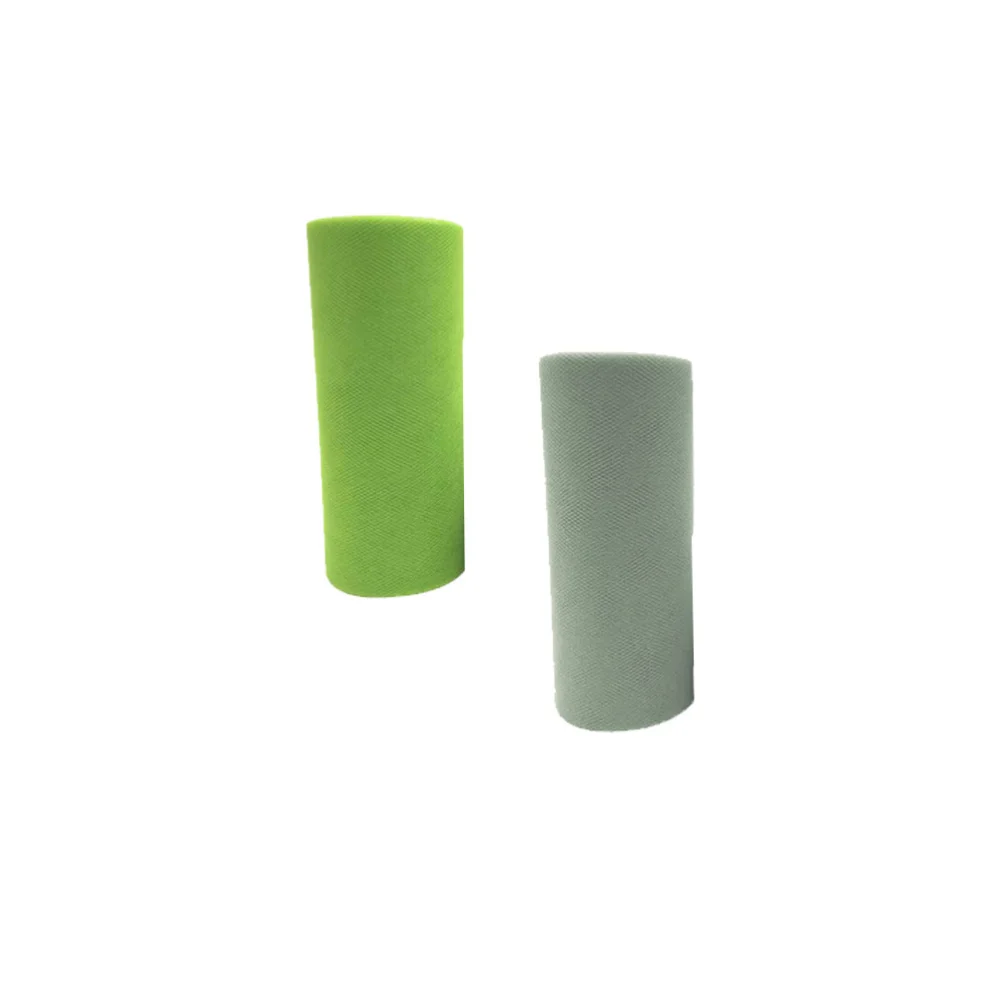 2 Pcs 6 Inch Tutu Scroll Roll Spool Tulle Roll DIY Craft Gauze for Wedding Dress Decoration Party Supplies (Light Green, Grey Style)