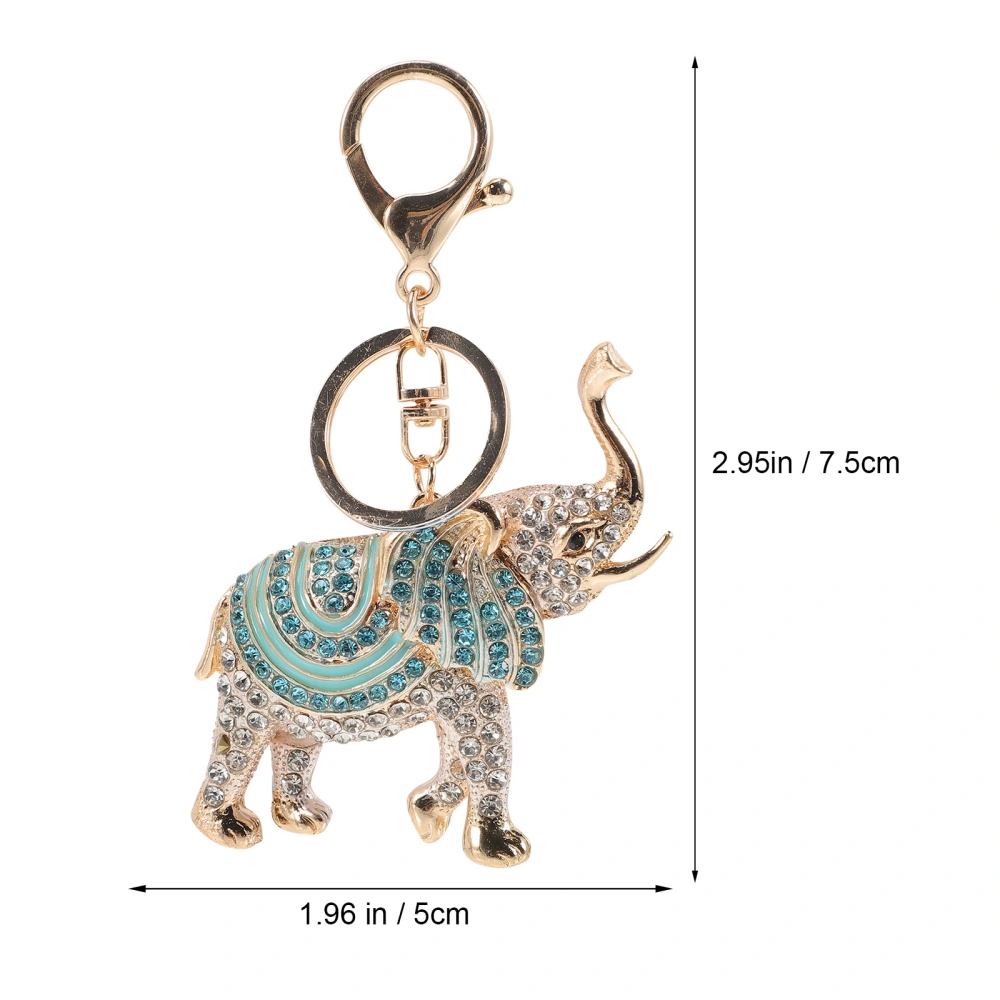 Elephant Keychain Sparkling Crystal Key Ring Charm Jewelry Big Ears Elephant Key Chain