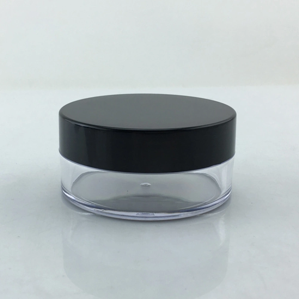 4pcs 50G Empty Powder Case Loose Powder Container Makeup Case Travel Kit Plastic Cosmetic Powder Case Make-up Sponge Holder with Lids (Black Lids)