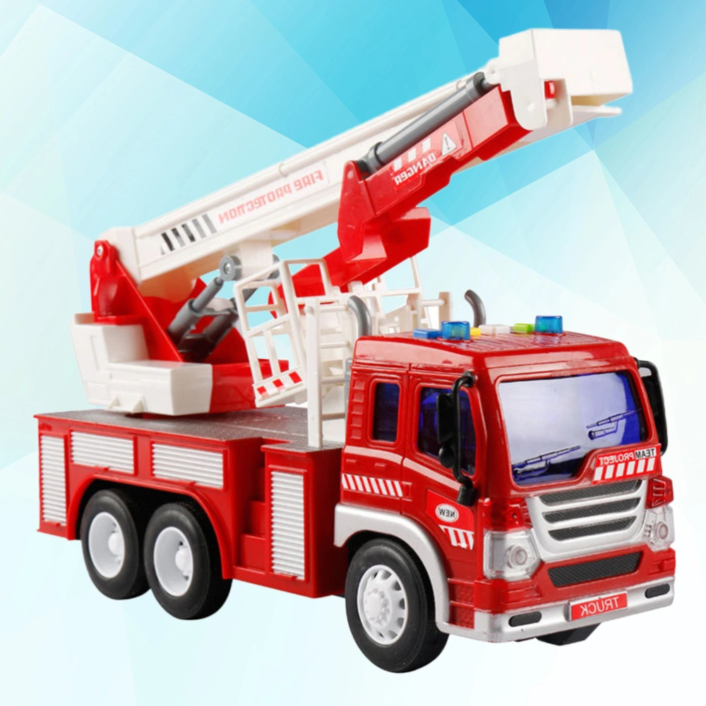 1pc Kids Telling A Story Intelligence Fire Truck Model Toy Engineering Car Trailer Truck Educational Playmate Gifts For Children(Fire Vehicle)