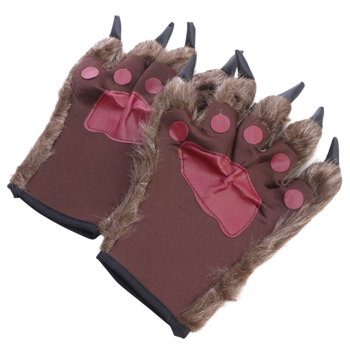 1 Pair Bear Claw Gloves Halloween Plush Gloves Warm Winter Gloves Halloween Prop