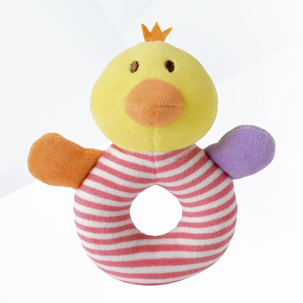 Baby Plush Animal Hand Grip Rattles Toys Stuffed Doll Developmental Toys for Infants Toddlers Newborn (Chick)