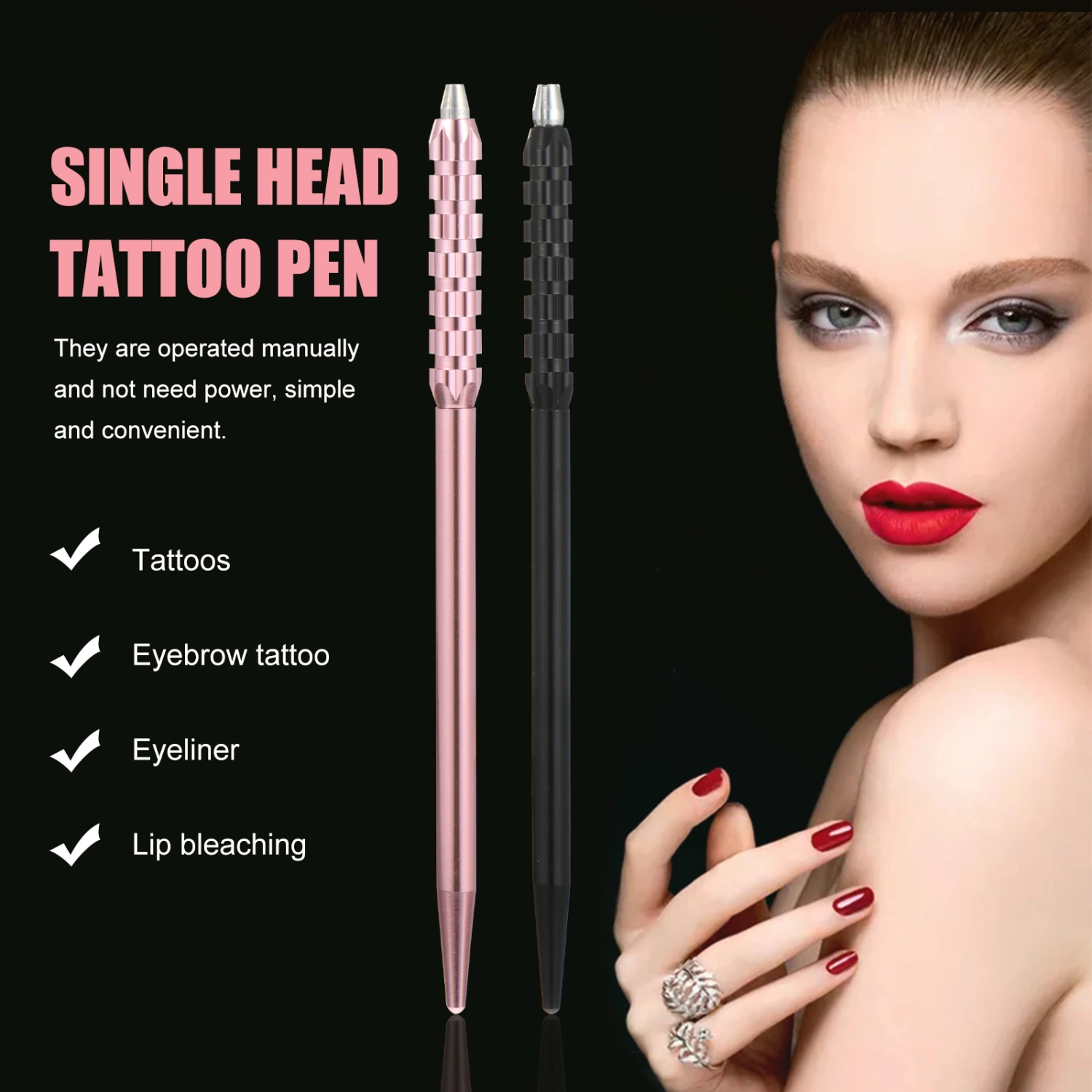 2pcs  Eyebrow Needle Pen Manual Eyebrow Pen Beauty Salon Makeup Supplies