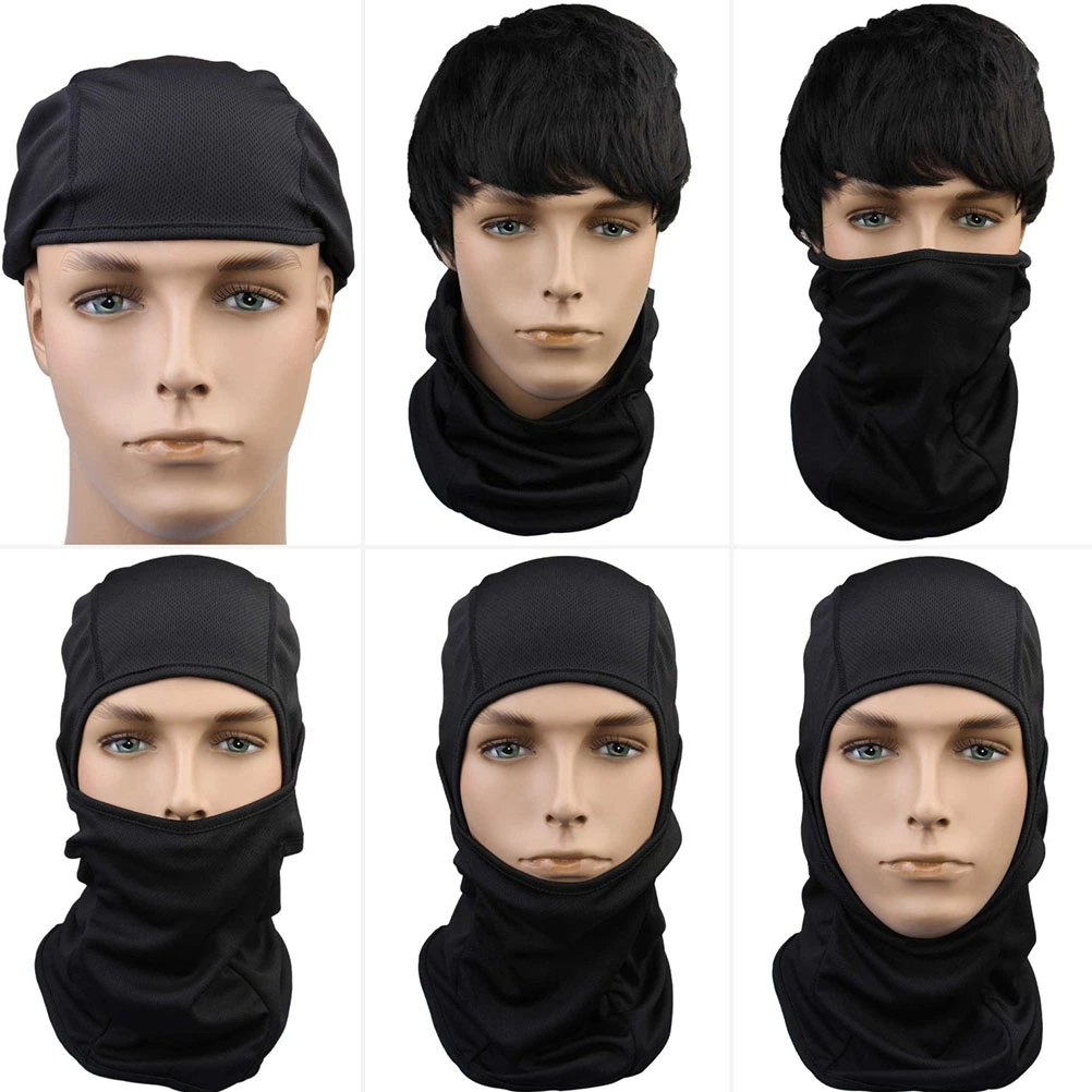 2Pcs Black Windproof Ski Face Mask Winter Motorcycle Neck Warmer Polyester Hood for Women Men Youth Snowboard Cycling Hat Outdoors Helmet Liner Mask