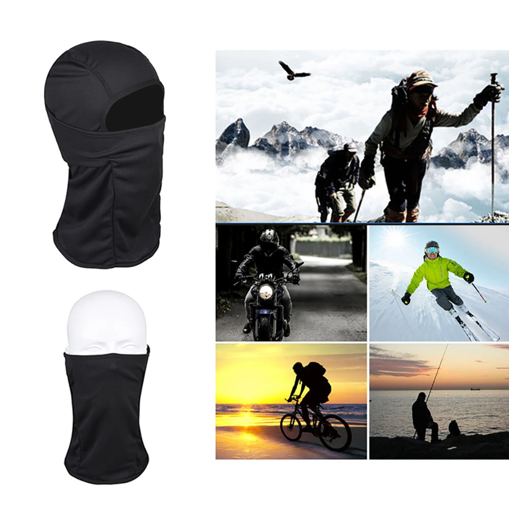 2Pcs Black Windproof Ski Face Mask Winter Motorcycle Neck Warmer Polyester Hood for Women Men Youth Snowboard Cycling Hat Outdoors Helmet Liner Mask
