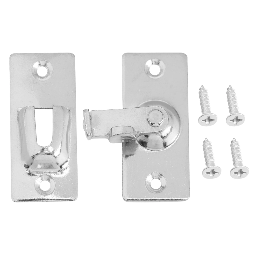 2 Pcs 304 Stainless Steel 90 Degree Right Angle Door Lock Buckle Lock Bolt Lock for Door and Window Sliding Lock (Silver)