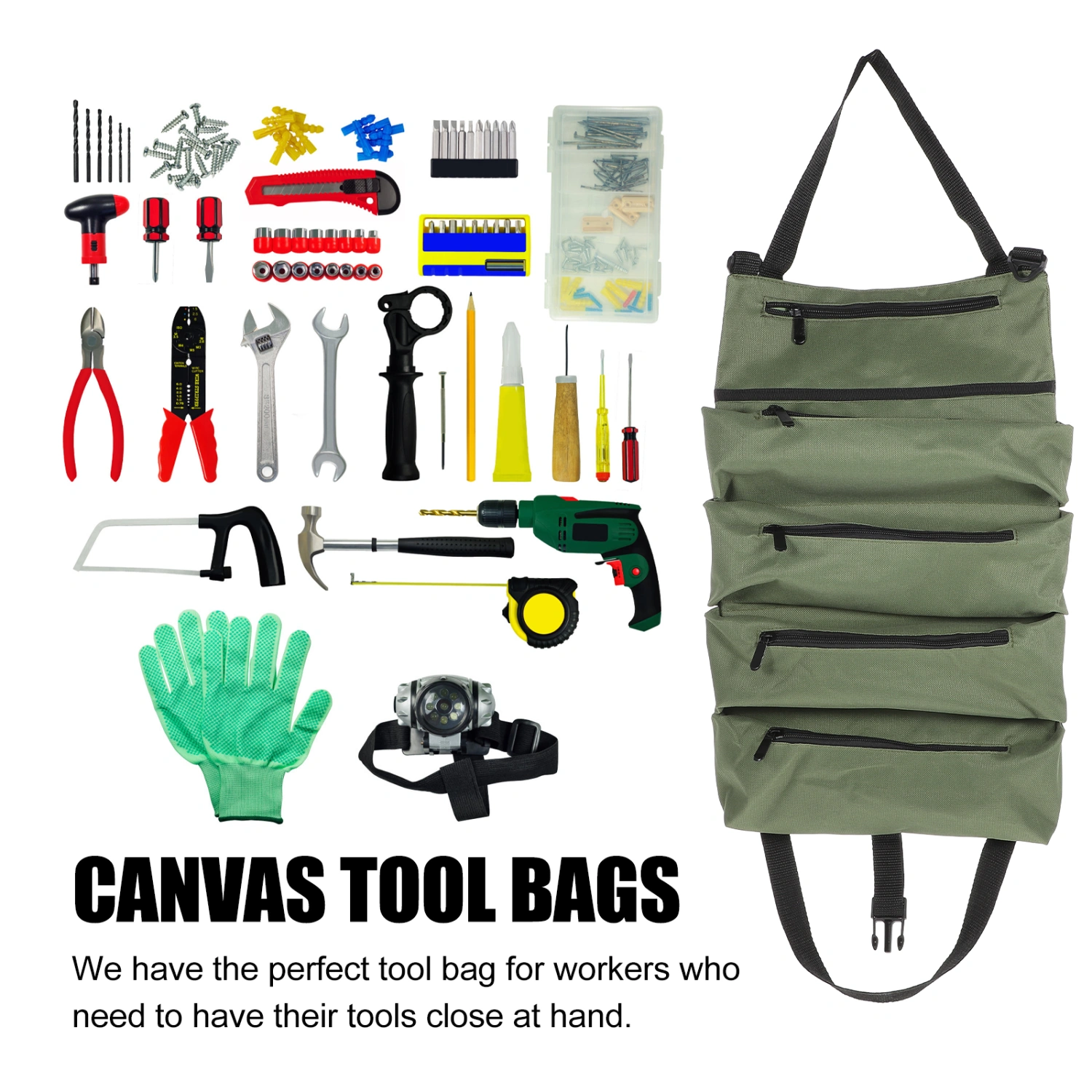 Tool Pouch Shoulder Multi-purpose Storage Bag Utility Tool Bag Foldable Pouch
