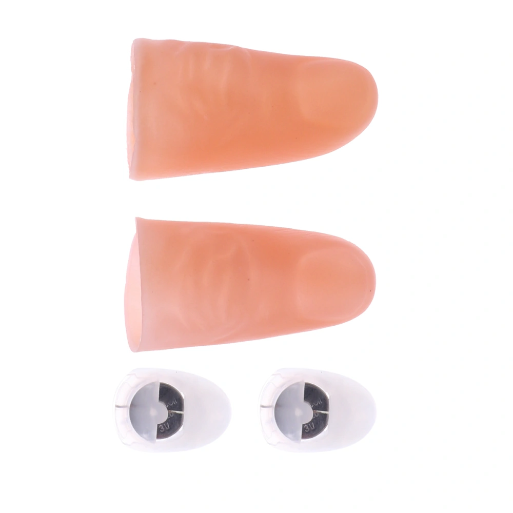 1 Pair Fingers Light Simulation Trick Flash Light Toy Halloween Party Props Red Light