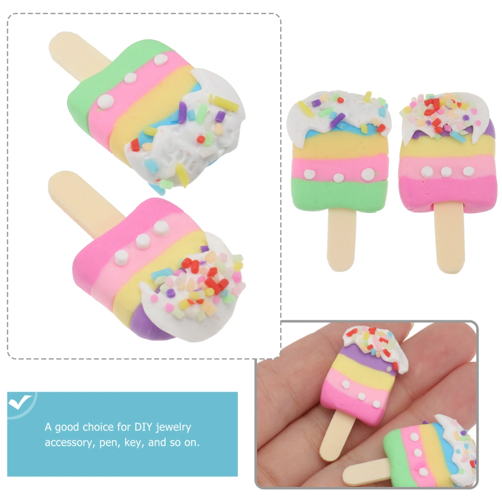 30 pcs Clay Pendants Artificial Ice Cream Pendants for DIY Jewelry Accessory (Mixed Color)