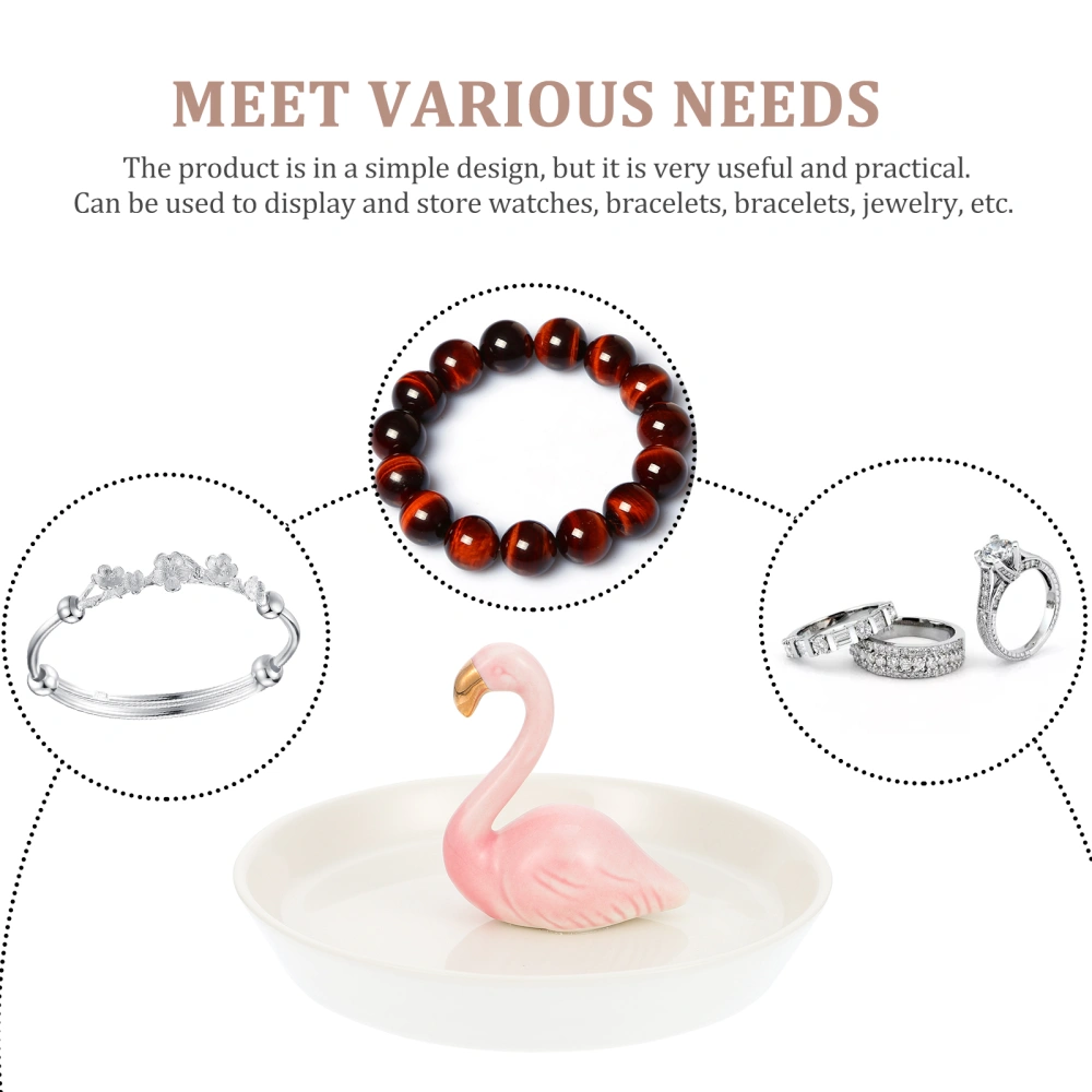 Nordic Style Flamingo Shape Ceramic Jewelry Display Decorative Necklace Tray