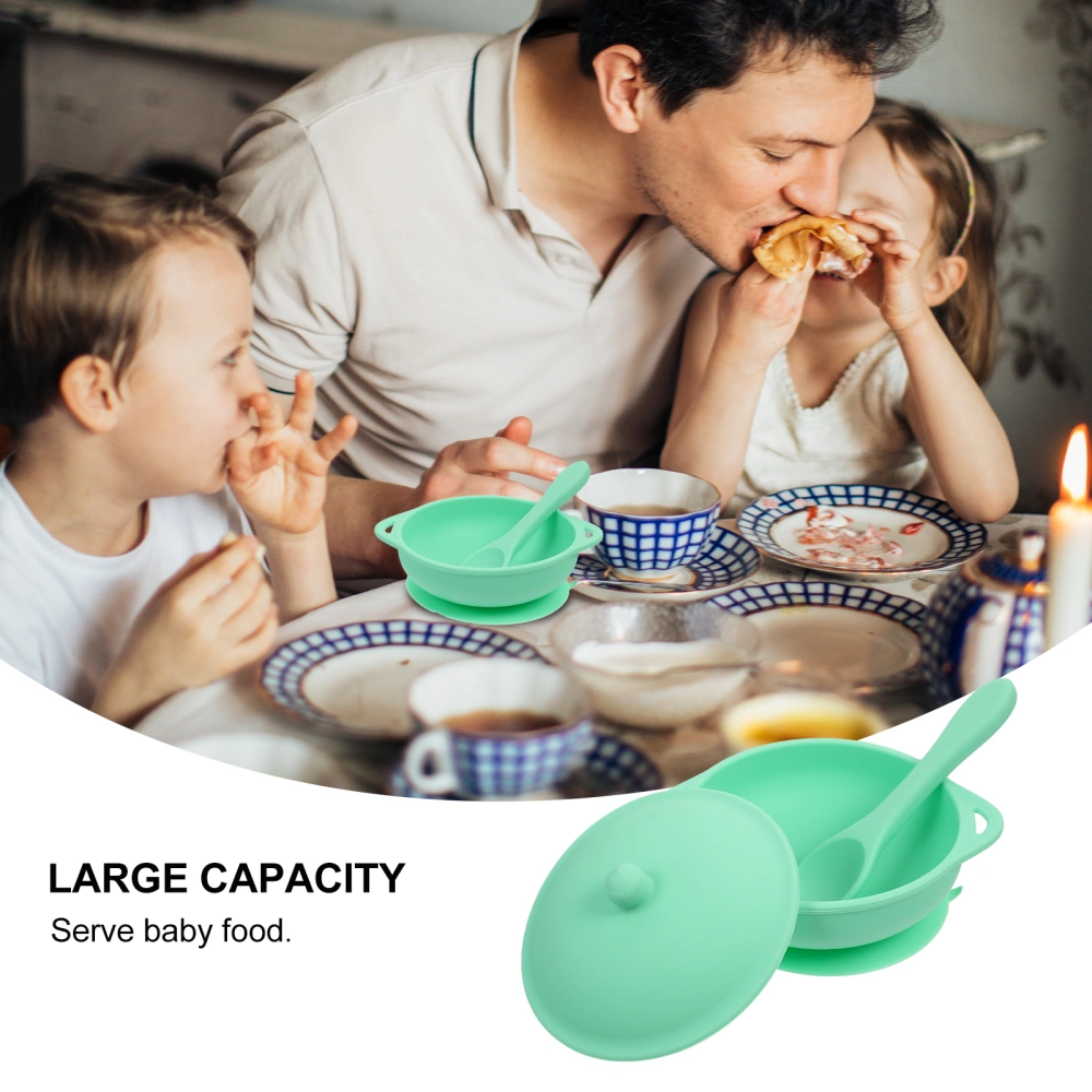 1 Set Kids Bowl with Suction Cup Baby Feeding Bowl Food Serving Bowl with Spoon