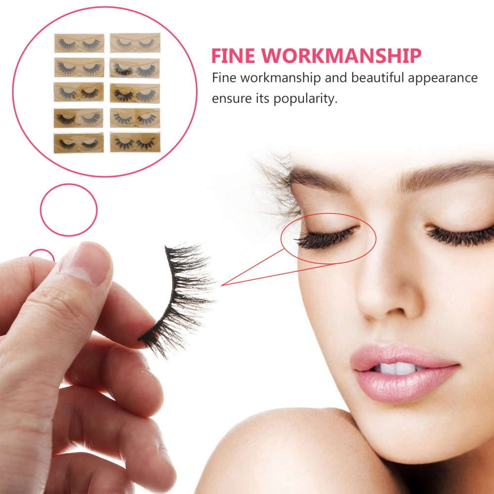 10 Pairs Different Mixed Styles Faux Mink Lashes Natural False Lashes for Makeup