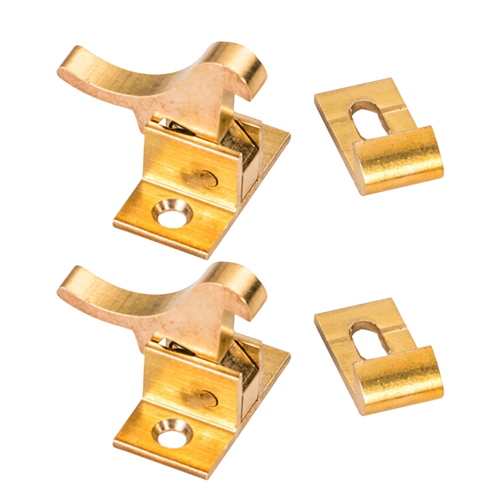 2Pcs Retro Copper Window Lock Extra Security Window Lock Inside and Outside Window Lock