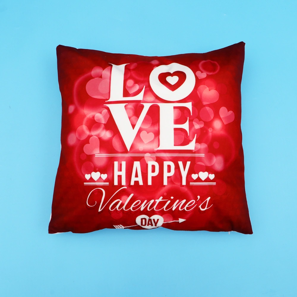 Love Heart Pattern Pillowcase Romantic Throw Pillow Cover Cushion Cover for Valentines Day Party (Style 14)