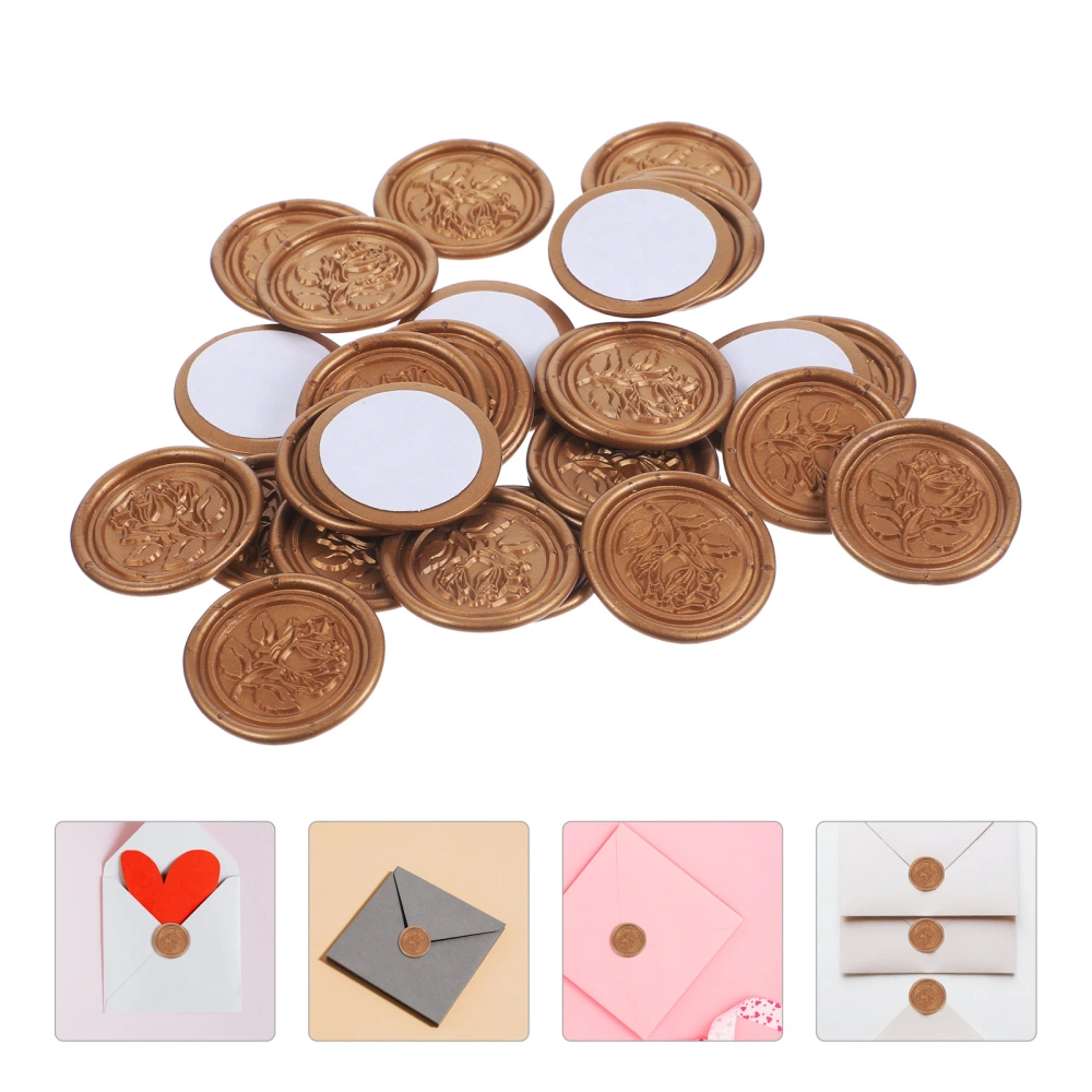 25pcs Envelope Sealing Sticker Adhesive Rose Pattern Wax Seal  Cards Wax Seal