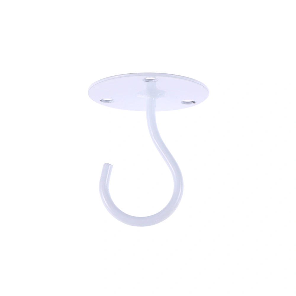 Overhead Hooks Cabinet Floor Hooks Porch Wardrobe Hook Lantern Mosquito Net Ceiling Hooks Small Elephant Trunk Shaped Hooks (White)